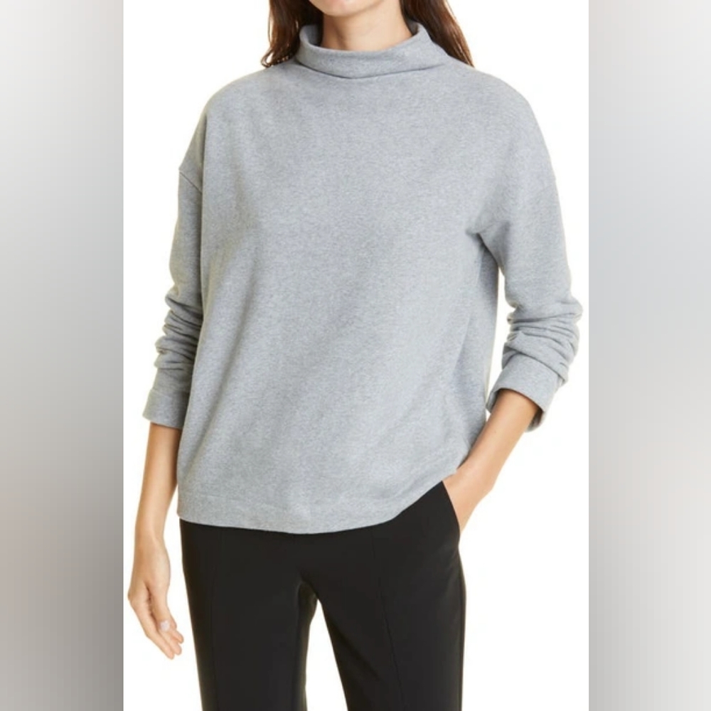 Vince drop shoulder funnel neck sweater gray size L